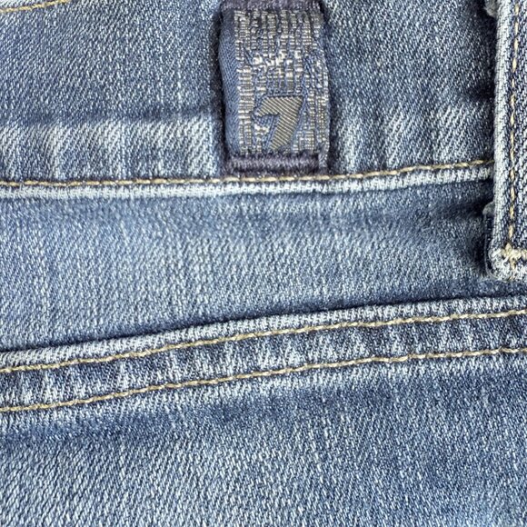 Y2K 7 For All Mankind Standard Straight Jeans Men’s Size 34 Mid‑Rise Light Wash - Picture 3 of 11